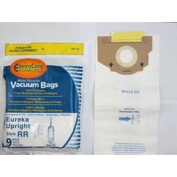 9 EnviroCare Replacement Micro Filtration Vacuum Cleaner Dust Bags Made to Fit Eureka Style RR Uprights 9 pack Vacuum Cleaner Bags