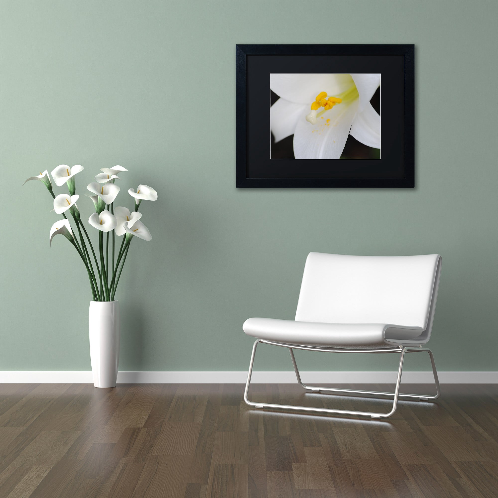 Trademark Fine Art "One Word" Canvas Art by Monica Mize, Black Matte, Black Frame