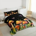 thumbnail image 3 of jejeloiu Brown Fungus Mushroom Bedding Comforter Set,Gold Rhombus Stars Twin Comforter Sets,Retro Rustic Plants Bedding Set For Men Women,Super Cozy Room Decor Reversible,2pcs, 3 of 8