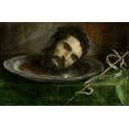 thumbnail image 2 of Spain 16th Century 32x22 Black Ornate Wood Framed with Double Matting Museum Art Print Titled - Head of Saint John the Baptist, 2 of 4