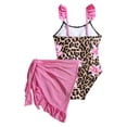 thumbnail image 4 of LRen Girls Swimsuit One Piece Bathing Suits Quick Dry Cut Out Swimwear with Cover Up Skirt Kids Swim Set,Pink,9-10 Years, 4 of 5