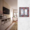 thumbnail image 5 of Yayeee Rocker Switch Wall Plate 2-Gang 4.7"x4.6" Home Decorative Outlet Cover, Colorful Mandala Pattern, 5 of 6
