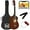 Mahogany Stain(30in), variant on PRZL 30in Kids Acoustic Guitar, All-in-One Beginner Starter Kit w/Strap, Case, Extra Strings, Rosette Inlay - Mahogany Stain