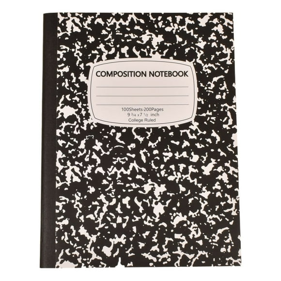 Cahier Noir Original à Motif Flocon de Neige en Marbre – Souew Colonne Style Américain, Livre à Copies Souple Épaissi, 100 Feuilles 200 Pages, Fournitures de Papeterie