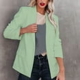 thumbnail image 3 of tklpehg Casual Blazer for Women Coats Lightweight Blazer Open Front Lapel Long Sleeve Work Office Blazer Jacket Loose Fall Coat Long Sleeve Leisure Overcoat Solid Color Outwear Green M, 3 of 7