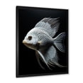 thumbnail image 2 of Designart "Black and White Minimalist Butterfly Fish I" Animals Framed Wall Art - Modern White Butterfly Fish Living Room Framed Canvas Art, 2 of 6