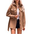 thumbnail image 4 of Lilgiuy Women Solid Color Casual Long Sleeve Loose Lapel Cardigan Jacket Coat With Belt Winter Dresses for 2022, 4 of 5