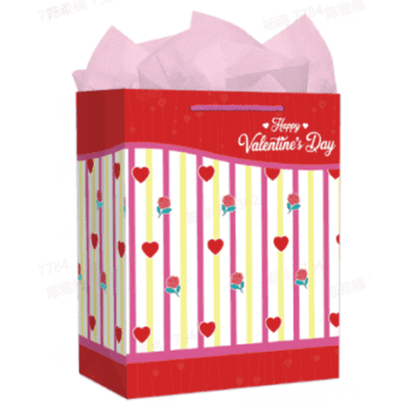 WaaHome Valentines Gift Bag - 13'' You and Me Anniversary Paper Gift Bag with Tissue Paper for Women Men Boyfriend Girlfriend - Valentines Gift for Him Her Weddings Engagements Bridal Showers