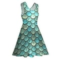 thumbnail image 4 of 2024 Gift Clothes Custom Ladies Dress Skate Fashion Street Sleeveless Dresses Trendy Print Scales Fish Dress Mermaids Metallic, 4 of 7