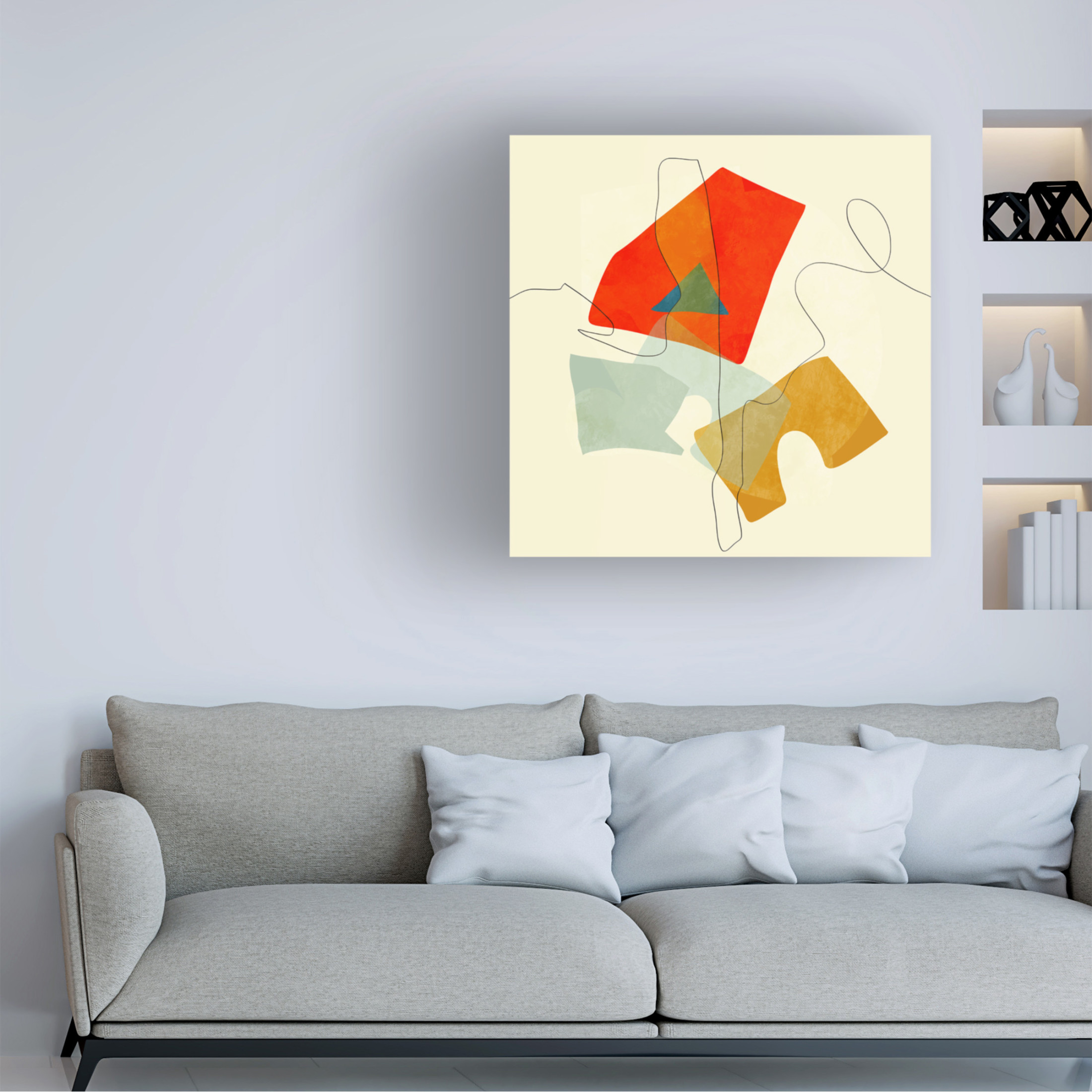 Trademark Fine Art Ana Rut Bre Shapesalines4 Canvas Wall Art