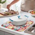 thumbnail image 2 of Pioneer Flower Floral Print Pattern Dish Drying Mat for Kitchen 1 Pack, Ultra Absorbent Microfiber Dishes Drainer Mats,16"x18", 2 of 6