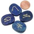 thumbnail image 2 of mookaitedecor 4 Piece Lapis Lazuli Stones Engraved Angel Symbols Polished Palm Stones for Reiki Crystal Healing, 2 of 3