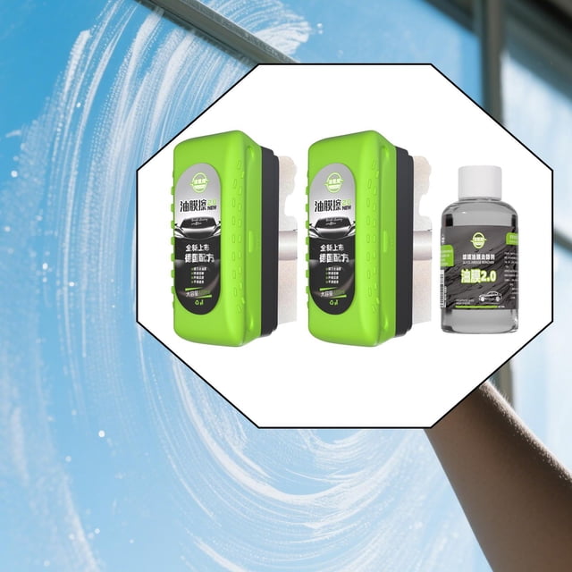 Automotive Oil Film Limpiñando Pincelado REUSABLE Herramienta Remover de aceite de aceite de vidrio Cepillo verde 2pcs