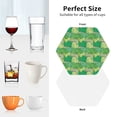 thumbnail image 6 of Honeii Crocodile And Bush print Leather Coaster Set of 4, ideal for safeguarding your furniture from drinks spills and effortless cleanup-Hexagon, 6 of 6