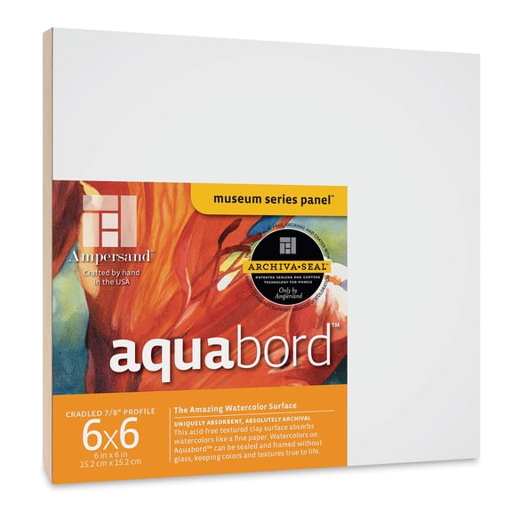 Ampersand Aquabord Panel - 6" x 6", 7/8" Cradled