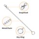 thumbnail image 2 of 2 Pcs 25cm Chain Length Silver Tone Metal Key Ring Keychain w Clip Hook, 2 of 7