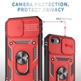 thumbnail image 2 of JTCASES for iPhone 7 Case, Sliding Camera Cover+ Rotating Ring Kickstand + Magnetic Car Mount + Inside Card Holder, Bracket Shockproof Frame Anti-drop PC TPU Heavy Duty Protection, Black/Red, 2 of 11