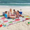 thumbnail image 5 of Flamingo Watermelon Pineapple Leaf Extra Large Picnic Beach Blanket Waterproof Sand Proof Portable Outdoor Mat 60x80, 5 of 9