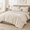 01 - Beige-Oversized King (120"x98"), variant on 01 - Beige Super King Plus (128"x120") Boho Tufted Brushed Microfiber Comforter Set