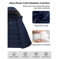 thumbnail image 4 of Wantdo Women's Big and Tall Winter Jacket Quilted Hooded Winter Coat Windproof Puffer Parka Jacket Navy 5XL, 4 of 8