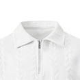 thumbnail image 4 of Men's Vintage Jacquard Knit Shirts Casual Short Sleeve Quarter Zip Collared Golf T-Shirts Summer Modern Fit Old Money Style Lightweight Breathable Beach Vacation Tops, 4 of 7