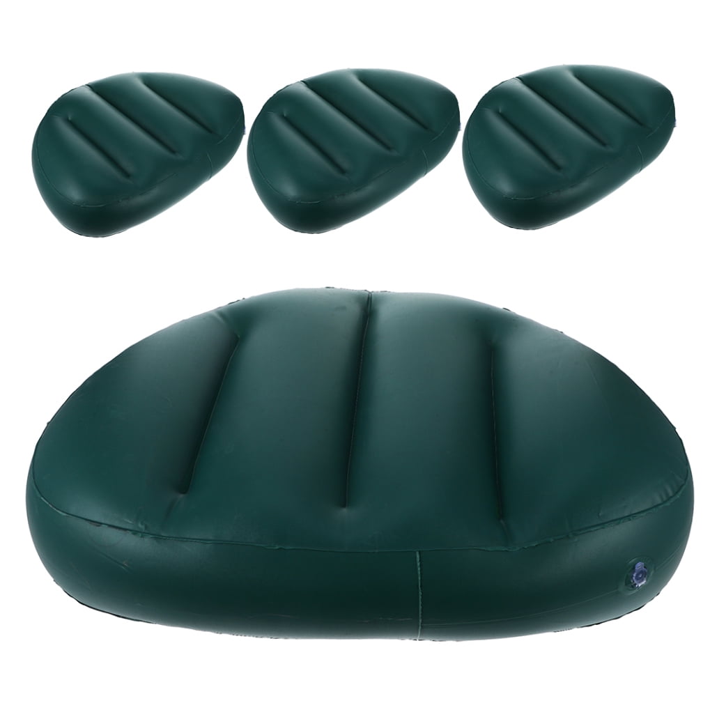 OUNONA 4-Pack Inflatable Boat Seats, Lightweight Foldable Sponge Cushions for Kayak, Canoe, Dark Color Comfort Pads