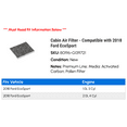 thumbnail image 2 of Cabin Air Filter - Compatible with 2018 Ford EcoSport, 2 of 2