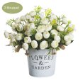 thumbnail image 1 of Ramo de flores artificiales para el hogar, oficina, escritorio, tela de seda, decoración floral falsa, ramo de capullos de rosa, blanco 3 piezas Vogacara ZHF0580-03, 1 of 4