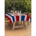 thumbnail image 3 of Outdoor Tablecloth with Umbrella Hole for Patio/Picnic/Party/Camping, Patriotic Gnomes Waterproof Table Cloth Rectangle Table Cover Washable, Independence Freedom Blue Red Striped (54"x 80"), 3 of 9