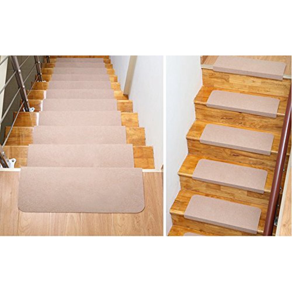 Home Cal 13 Non Slip Stair Treads, Easy Tape Installation & Rubber