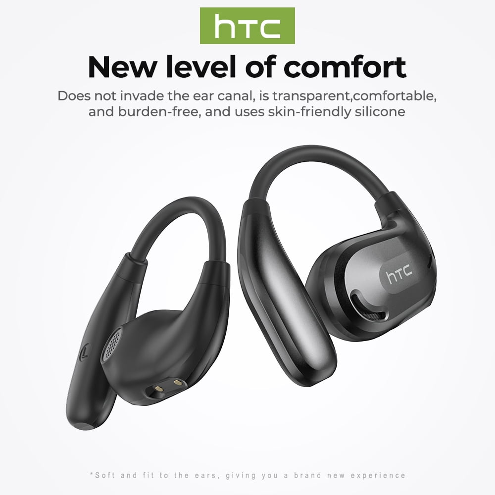 NE18 Bluetooth 6.0 Wireless Open-Ear Headphones, AI Translator, Noise-Cancelling Earbuds, 130+ Languages, 24H Playtime, Black