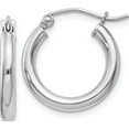 thumbnail image 1 of Sterling Silver Rhodium-Plated 2.5mm Round Hoop Earrings (19 X 17) Made In Mexico qe4383, 1 of 5