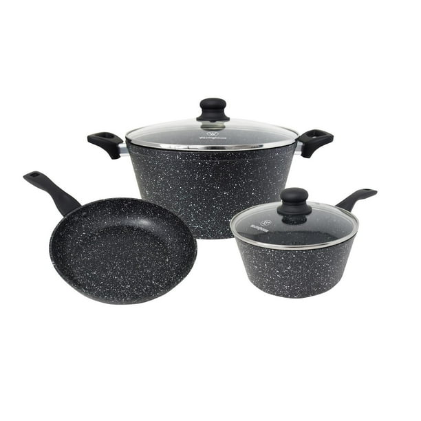 Westinghouse Batería de Cocina de 5 Piezas Mármol Negro WCCS000905AMBB