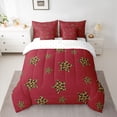 thumbnail image 2 of Feelyou Leopard Print Stars Twin Bedding Sets 7-Piece, Cartoon Red Bedding Comforter Set, 2 of 8