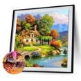 thumbnail image 4 of 5D DIY Diamond Painting Kits Full Round Drill Forest House Mosaico Imagen Pared, 4 of 9