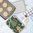 thumbnail image 5 of Yayeee Pot Holders Kitchen Heat Resistant with Pocket 7"x9.8" Cotton Oven Cooking Hot Pads, Christmas Cartoon Gingerbread Pattern, 5 of 7