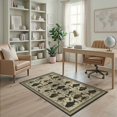 thumbnail image 2 of ODIKA 4'x6' Washable Area Rug Fishing Folk Cabin Motifs Lake Tackle Motif Vintage Border Fish Flowing Dynamic for Home Office, Under Desk, Non-Slip Chair-Friendly, Flatwoven, 2 of 7