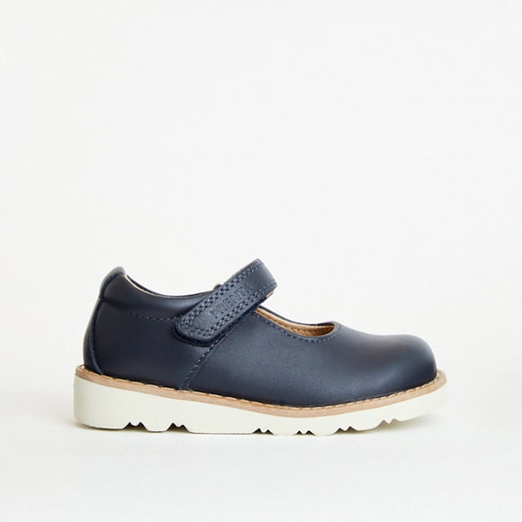 Aurora Navy Leather Girls Kids Shoe
