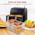 thumbnail image 3 of Air Fryer Rack, 3 Tier Grid Air Fryer Dehydrate Rack, Multifunctional Stackable Stainless Steel Grill Pan for Ninja Foodi AG300 AG400 DZ201 DZ40 Air Fryers, Ovens, Press Cookers, 3 of 6