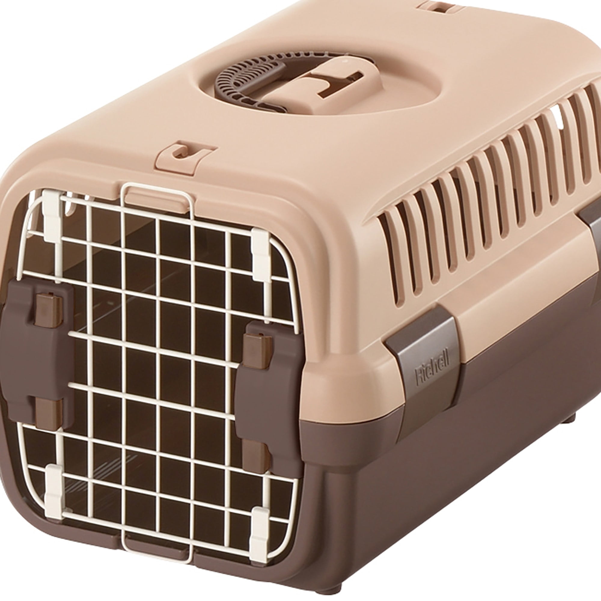 Richell Pink/Brown Pet Travel Carrier, 18.5 L X 12.4  W X 11.2 H