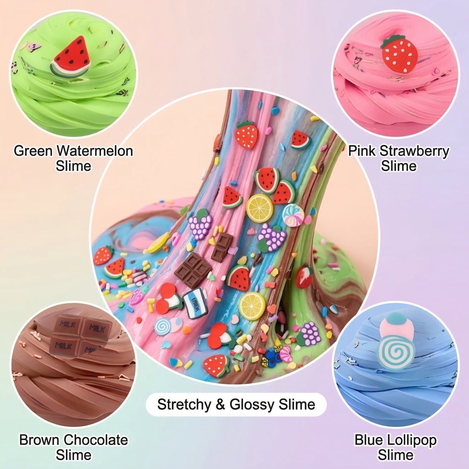 Professional Slime Kit for Stress Relief, DIY Creative Pinch Toy Set, Sensory Slime Fidget for Office Adults，A