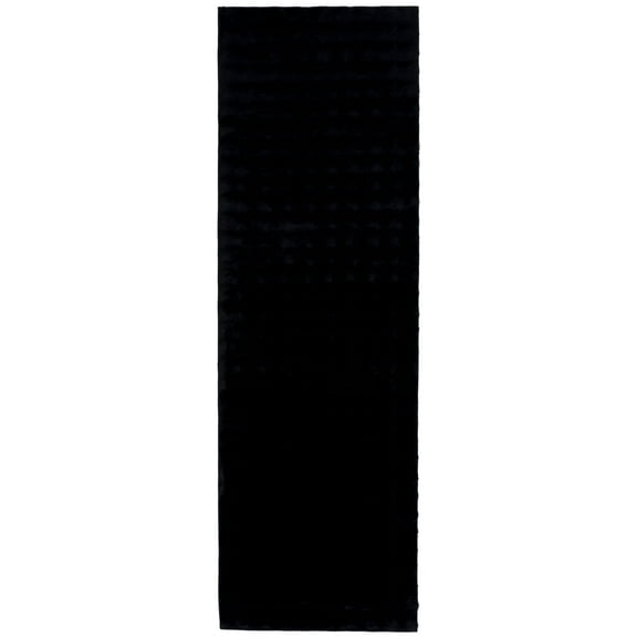 SAFAVIEH Faux Rabbit Bubble Selina Solid Machine Washable Runner Rug, Black, 2'6" x 8'