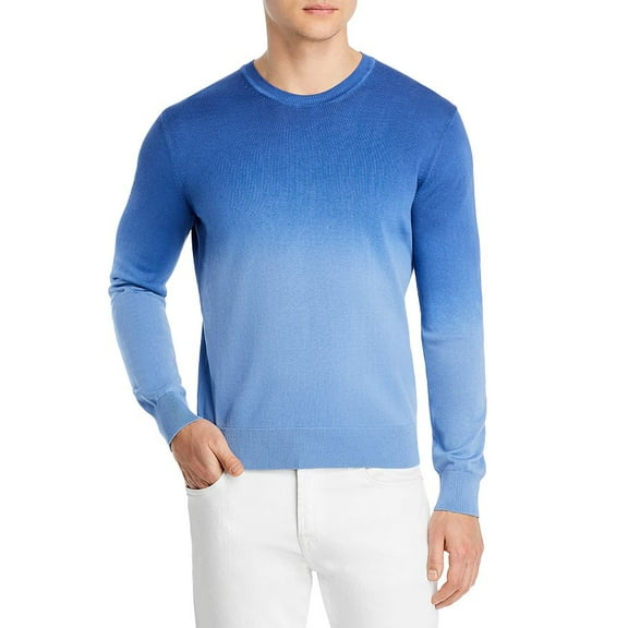 The Men's Store Major Dept Store Cotton Ombre Dip Dyed Reg Fit Sweater Blue-XL