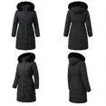 thumbnail image 2 of HVEOO Winter Coat Womens Long Length Lightweight Puffer Jacket Quilted Outerwear, Black XL, 2 of 8