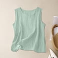 thumbnail image 3 of Resicozy Womens Cotton Linen Tank Tops 2026 Summer Casual Comfy Sleeveless Linen Shirts Loose Lightweight Gauze Cami Mint Green L, 3 of 6