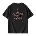thumbnail image 5 of LIIPEE Girls Shirts Cartoon Leopard Printed Short Sleeve Round Neck Tshirt Toddler Classic Vacation Tee,Black,3-4 Years, 5 of 6