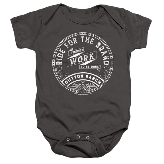 Yellowstone There'S Work To Be Done White Unisex Infant Snap Suit for Baby (6 Months) Charcoal