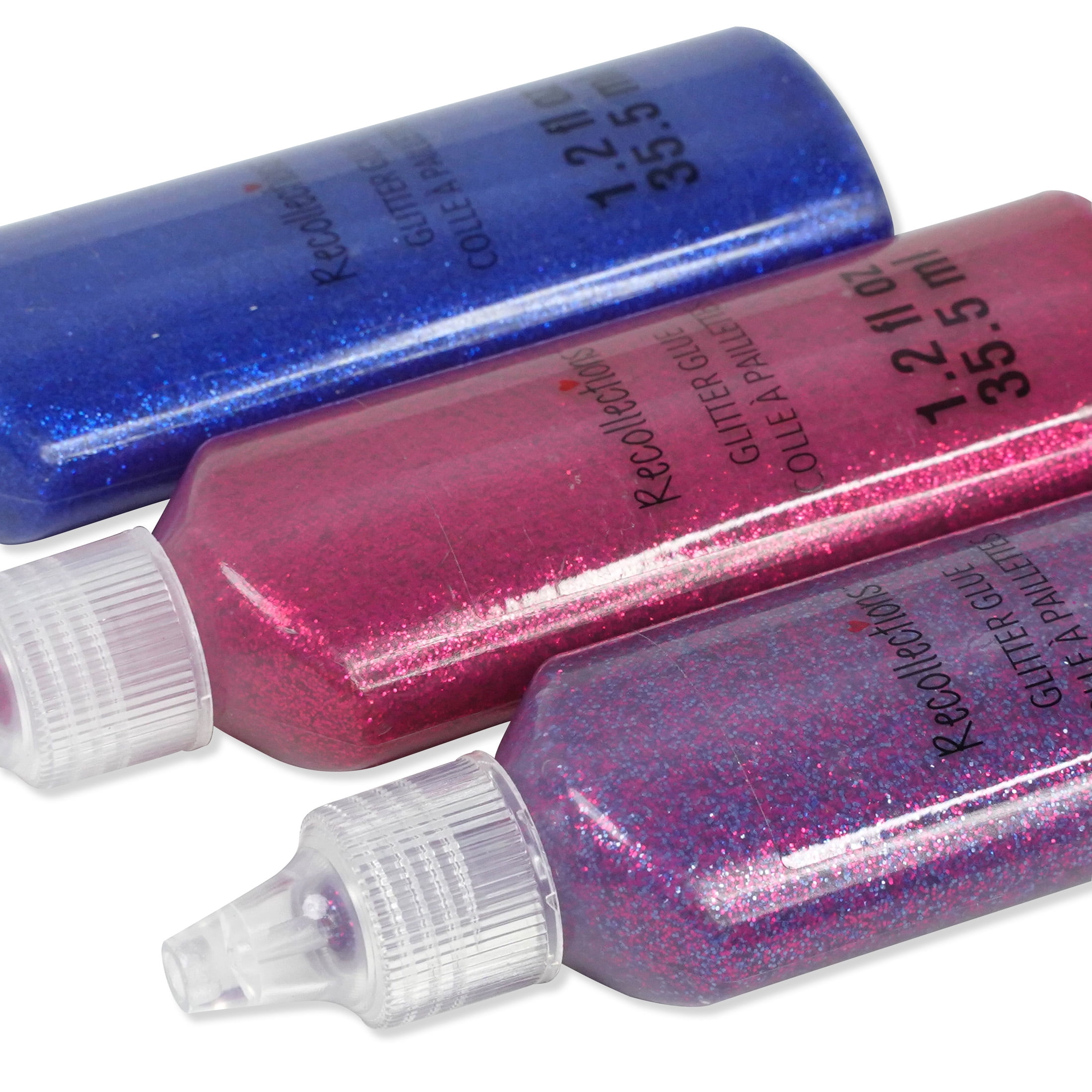 Jewel Tone Glitter Glue by Recollections – Assorted Color Acid-Free Glitter Glue with Fine Tip for Crafts & Paper Projects - 1.2 fl. oz. Bottles - 12 Pack