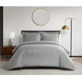 thumbnail image 2 of Cityblocks Silver Grey 3-Piece Cotton Rectangle Jacquard Duvet Set - Full/Queen, 2 of 6