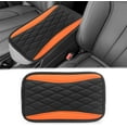 thumbnail image 1 of Car Center Console Cover, Universal Leather Waterproof Armrest Seat Box Cover Protector, Comfortable Car Decor Accessories Fit for Most Cars, Vehicles, SUVs-Orange, 1 of 7